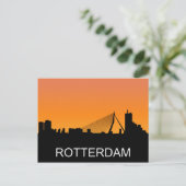 Rotterdam silhouette, zomerzonsondertoon briefkaart (Staand voorkant)