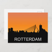 Rotterdam silhouette, zomerzonsondertoon briefkaart (Voorkant / Achterkant)