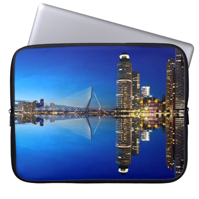Rotterdam Skyline Cityscape Laptop Sleeve (Voorkant)