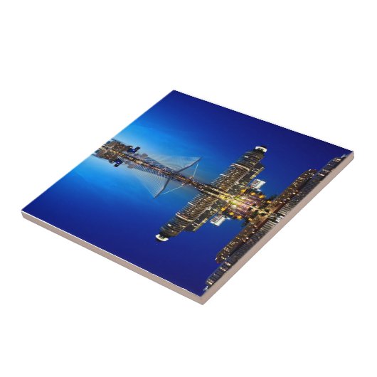 Rotterdam Skyline Cityscape Tegeltje (Zijkant)