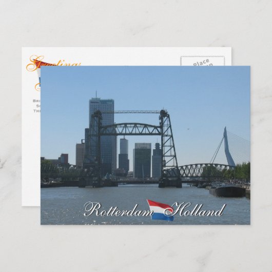 Rotterdam Skyline Holland Briefkaart (Voorkant / Achterkant)