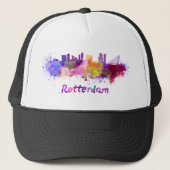 Rotterdam skyline in watercolor trucker pet (Voorkant)