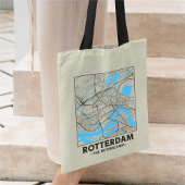 Rotterdam, The Netherlands, City Map Tote Bag