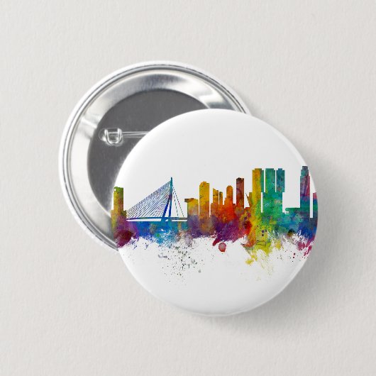Rotterdam The Netherlands Skyline Ronde Button 5,7 Cm (Voorkant /achterkant)