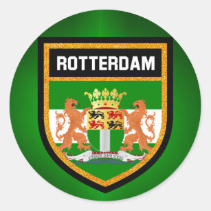 Rotterdam vlag ronde sticker