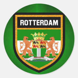 Rotterdam vlag ronde sticker