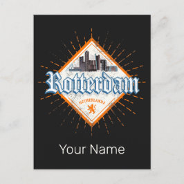 Rotterdamse stad Nederland Skyline Nederlandse Vin Feestdagenkaart