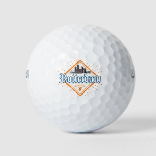 Rotterdamse stad Nederland Skyline Nederlandse Vin Golfballen (Voorkant)
