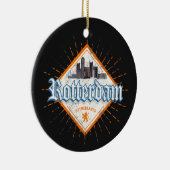 Rotterdamse stad Nederland Skyline Nederlandse Vin Keramisch Ornament (Rechts)