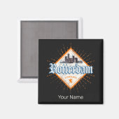 Rotterdamse stad Nederland Skyline Nederlandse Vin Magneet (Voorkant / Achterkant)