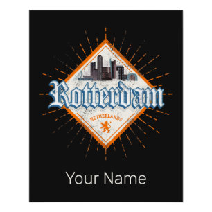 Rotterdamse stad Nederland Skyline Nederlandse Vin Perfect Poster