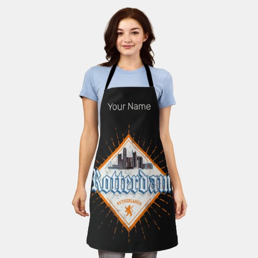 Rotterdamse stad Nederland Skyline Nederlandse Vin Schort (Gedragen)