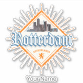 Rotterdamse stad Nederland Skyline Nederlandse Vin Sticker (Voorkant)