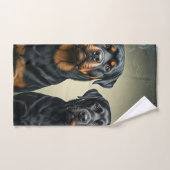 Rottie en zijn baby handdoek (Handdoek)