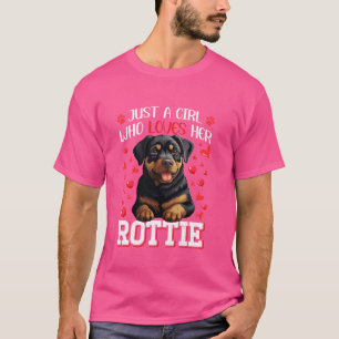 Rottie GEWOON EEN MEISJE DAT VAN HAAR ROTTWEILER H T-shirt