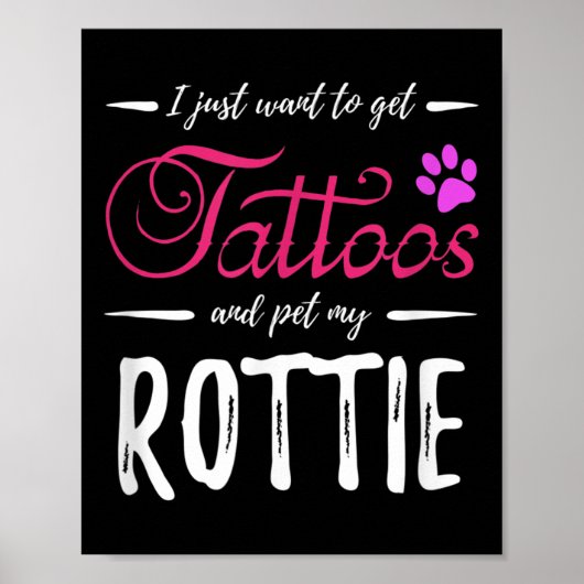 Rottie Hondenliefhebber Tattoo Funny Rottweiler Do Poster (Voorkant)