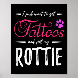 Rottie-hondliefhebber Tattoo Grappige Rottweiler-h Poster