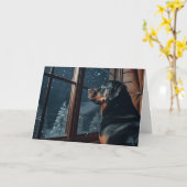 Rottie Kerstmis Kaart (Gele Bloem)