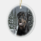 Rottie kerstversiering keramisch ornament (Links)