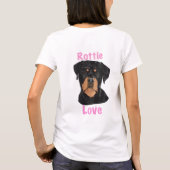Rottie Love T-Shirt – Whimsical Rottweiler Art (Achterkant)