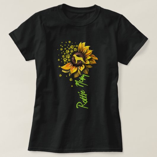 Rottie Ma Sunflower Rottweiler Gifts Dog Mama T-shirt (Design voorkant)