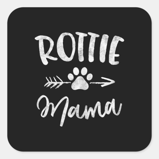 rottie mamma rottweiler-liefhebber moeder vierkante sticker (Voorkant)