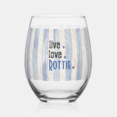 Rottie Moeder Live Liefde Pawprint Wijnglas Zonder Voet (Voorkant)