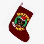 Rottie of Nice met Kerstmis Kleine Kerstsok (Voorkant (Hangend))