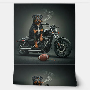 Rottie op de fiets behang