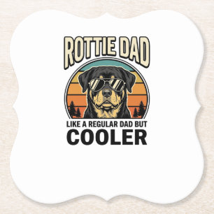 Rottie papa zoals een gewone papa maar koeler ontw kartonnen onderzetters
