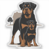 Rottie Puppy, Dog Lover Gift Sticker (Voorkant)
