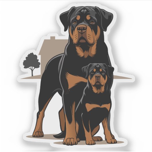 Rottie Puppy, Dog Lover Gift Sticker (Voorkant)