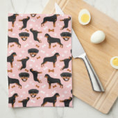 Rottie Rottweiler Blue Kitchen Towel Theedoek (Quarter Fold)