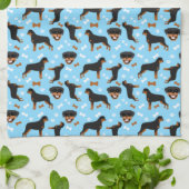 Rottie Rottweiler Blue Kitchen Towel Theedoek (Gevouwen)