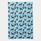Rottie Rottweiler Blue Kitchen Towel Theedoek (Verticaal)
