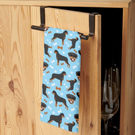 Rottie Rottweiler Blue Kitchen Towel Theedoek (Derde Gevouwen)