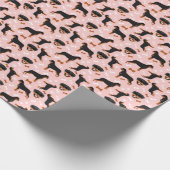 Rottie Rottweiler Cute Dog Wrapping Paper Cadeaupapier (Hoek)