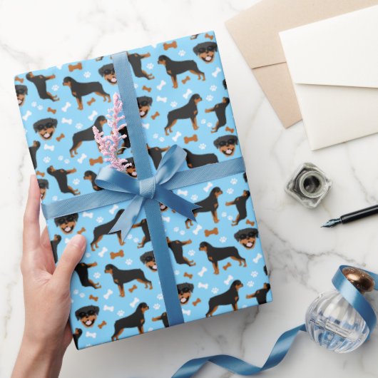 Rottie Rottweiler Cute Dog Wrapping Paper Cadeaupapier (Geschenken)