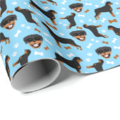 Rottie Rottweiler Cute Dog Wrapping Paper Cadeaupapier (Rol Hoek)