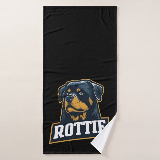 Rottie – Starkes Rottweiler Portrait Badhanddoek (Badhanddoek)