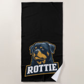 Rottie – Starkes Rottweiler Portrait Strandlaken (Voorkant)