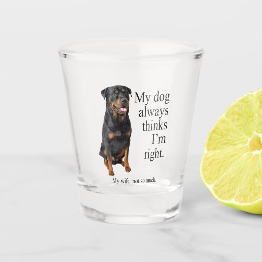 Rottie v. Wife Shot Glass Shot Glas (Voorkant)