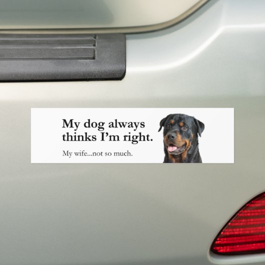 Rottie vs Wife Bumpersticker (Op auto)