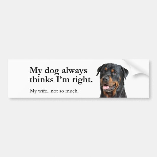 Rottie vs Wife Bumpersticker (Voorkant)