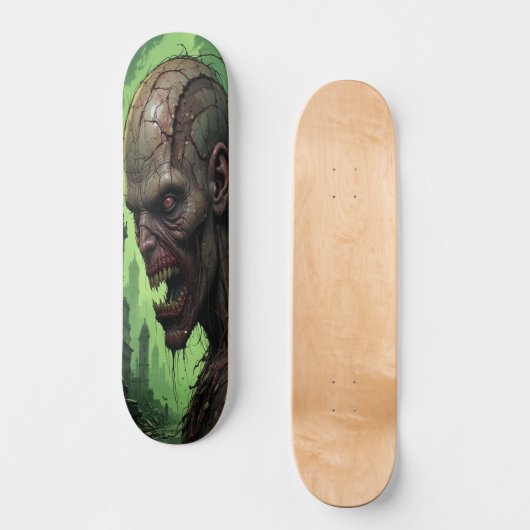 Rotting Zombie Face - Horror Persoonlijk Skateboard (Voorkant)