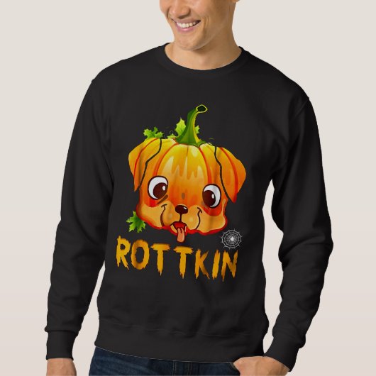 Rottkin Schattige Rottweiler Puppy Pumpkin Hondenl Trui (Voorkant)