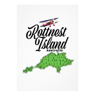 Rottnest Island Australië kaart Foto Afdruk