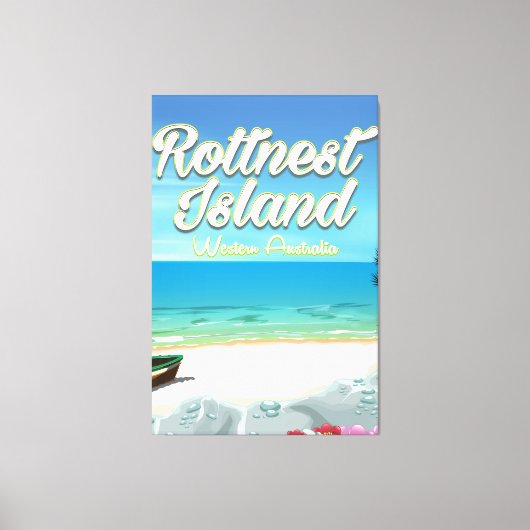 Rottnest Island Australië oceaan reisposter Canvas Afdruk (Voorkant)
