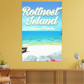 Rottnest Island Australië oceaan reisposter Canvas Afdruk (Insitu (Woonkamer))