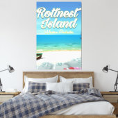 Rottnest Island Australië oceaan reisposter Canvas Afdruk (Insitu (Slaapkamer))
